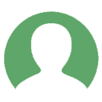 Green silhouette of a person in a semi-circle