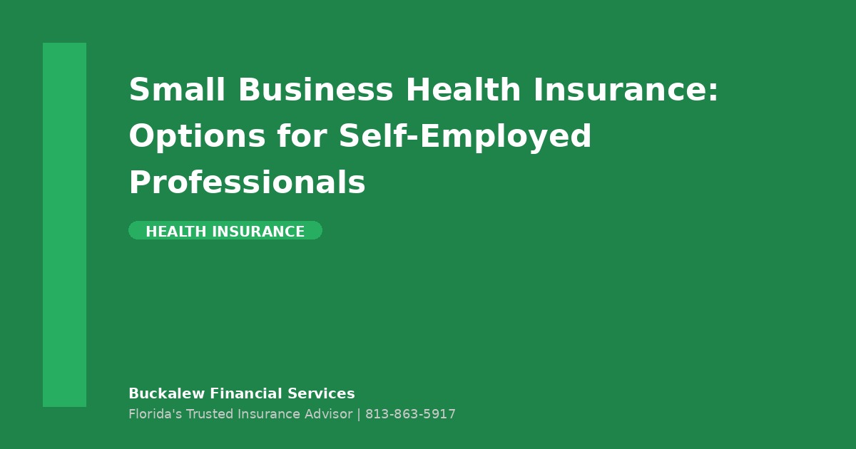 Small Business Health Insurance: Options for Self-Employed Professionals